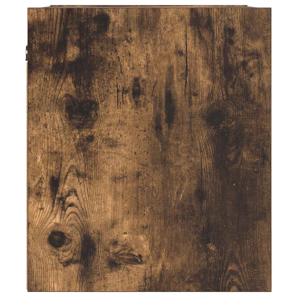 Veggmonterte Nattbord 2 Stk Røkt Eik 38X34X40 Cm