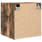 Veggmonterte Nattbord 2 Stk Røkt Eik 38X34X40 Cm
