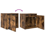 Veggmonterte Nattbord 2 Stk Røkt Eik 38X34X40 Cm
