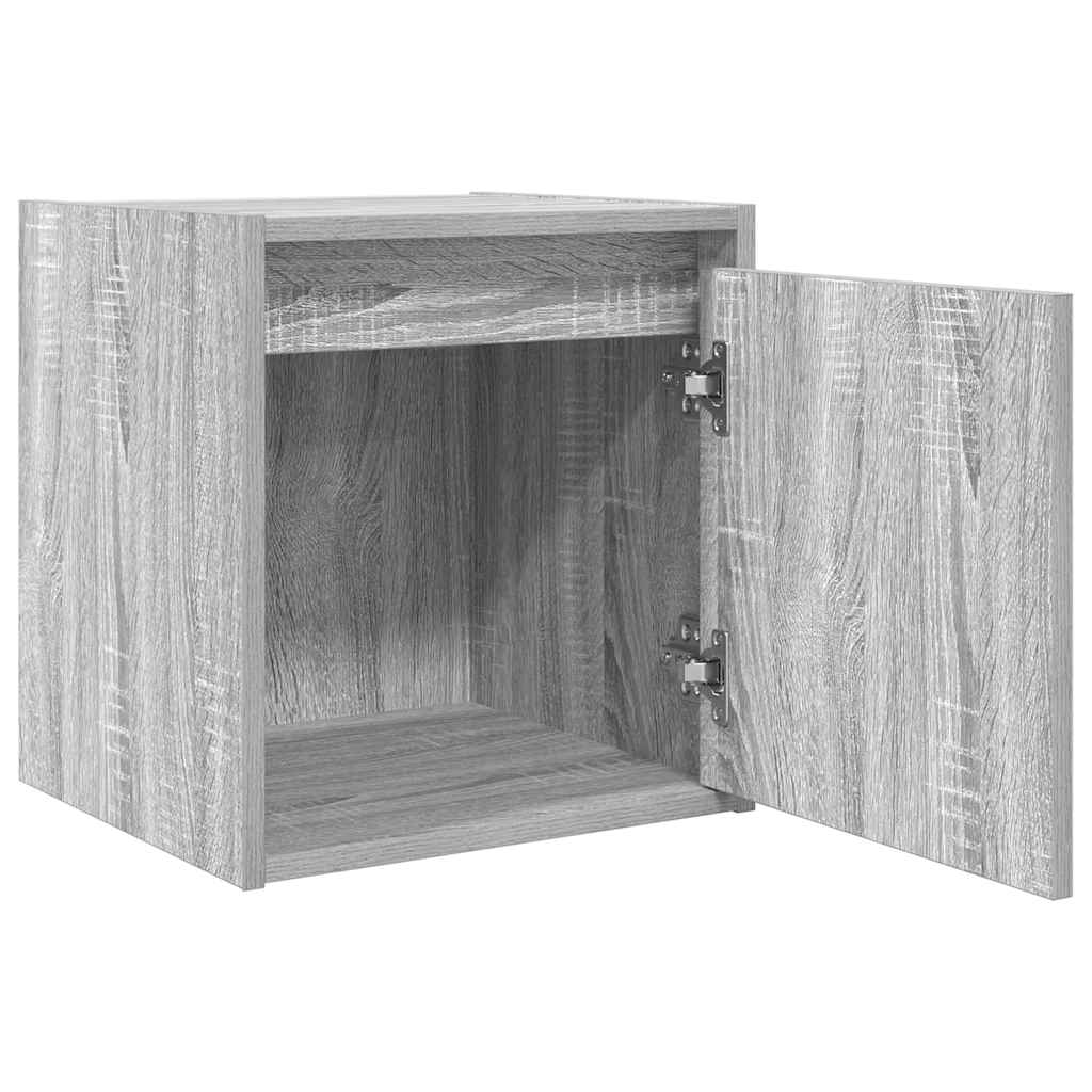 Veggmonterte Nattbord 2 Stk Grå Sonoma 38X34X40 Cm