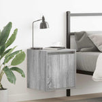 Veggmonterte Nattbord 2 Stk Grå Sonoma 38X34X40 Cm