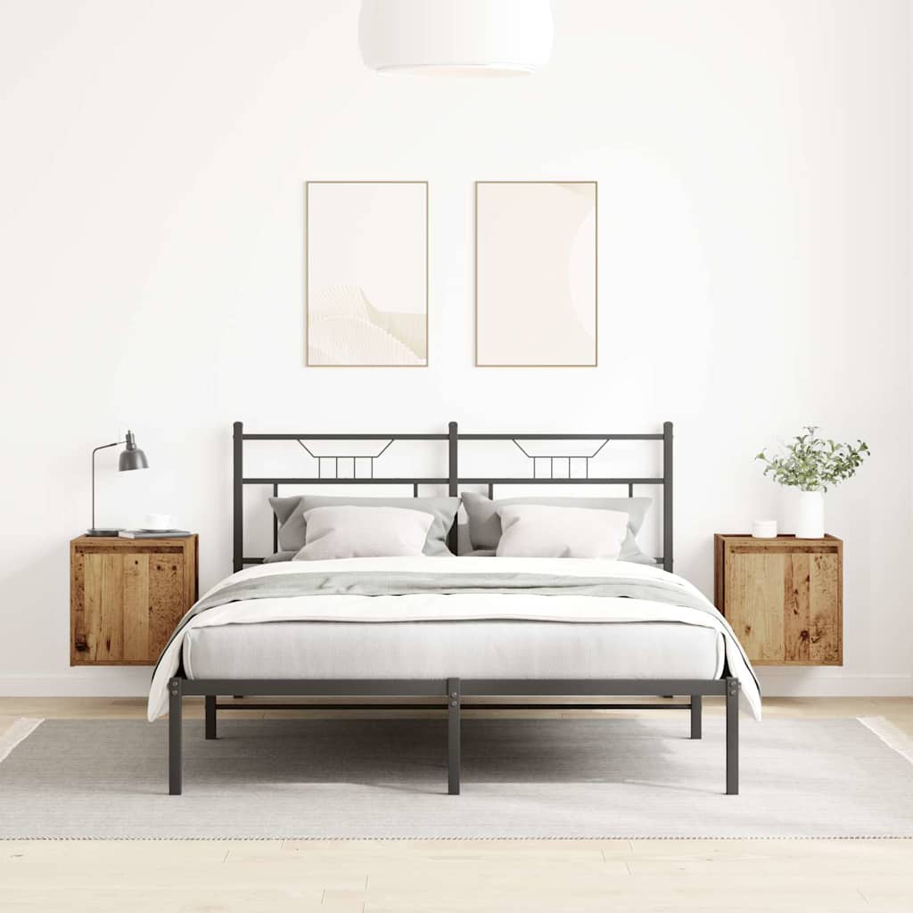 Veggmonterte Nattbord 2 Stk Gammelt Tre 38X34X40 Cm