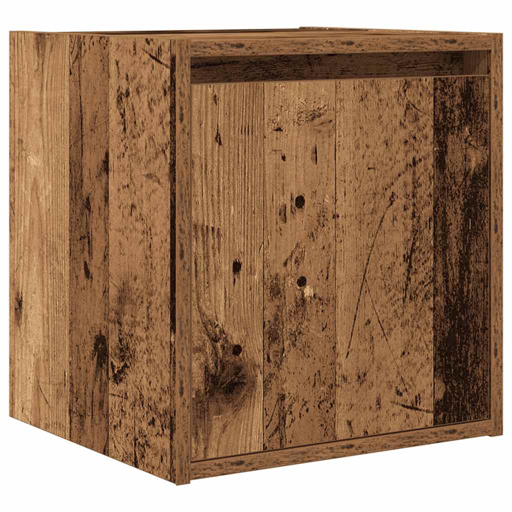 Veggmonterte Nattbord 2 Stk Gammelt Tre 38X34X40 Cm