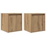 Veggmonterte Nattbord 2 Stk Artisan Eik 38X34X40 Cm