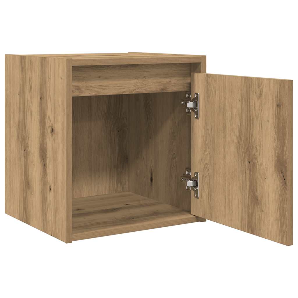 Veggmonterte Nattbord 2 Stk Artisan Eik 38X34X40 Cm