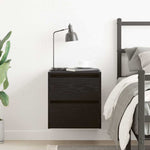 Veggmontert Nattbord Svart Eik 38X34X40 Cm