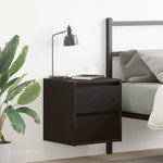 Veggmontert Nattbord Svart Eik 38X34X40 Cm
