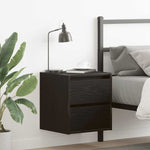 Veggmontert Nattbord 2 Stk Svart Eik 38X34X40 Cm