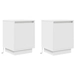 Nattskap Med Led-Lys 2 Stk Hvit 38X34X50 Cm