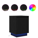 Nattskap Med Led-Lys Sort 38X34X50 Cm