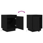 Nattskap Med Led-Lys Sort 38X34X50 Cm