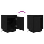 Nattskap Med Led-Lys 2 Stk Svart 38X34X50 Cm