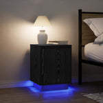 Nattskap Med Led-Lys 2 Stk Svart 38X34X50 Cm