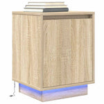 Nattskap Med Led-Lys 2 Stk Sonoma Eik 38X34X50 Cm
