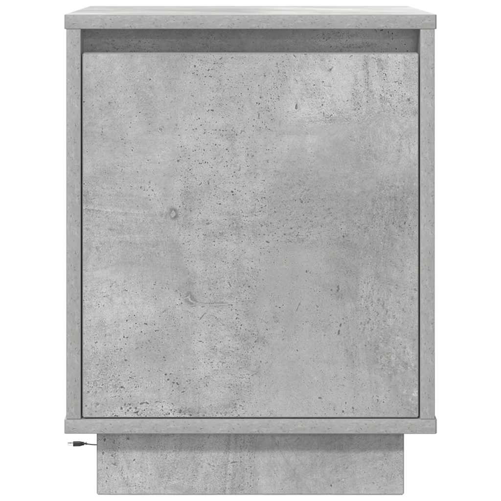 Nattbord Med Led Betonggrå 38X34X50 Cm