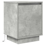 Nattbord Med Led 2 Stk Betonggrå 38X34X50 Cm