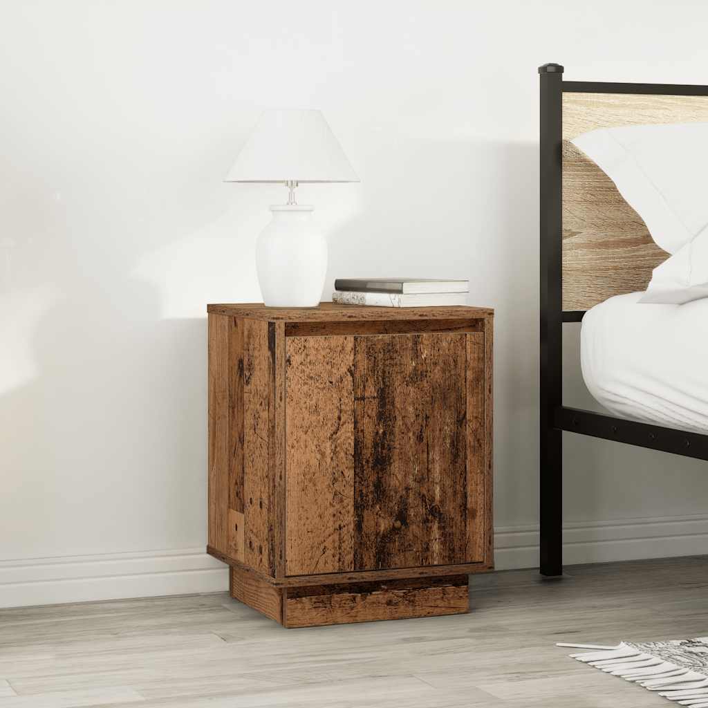 Nattskap Med Led-Lys 2 Stk Gammelt Tre 38X34X50 Cm