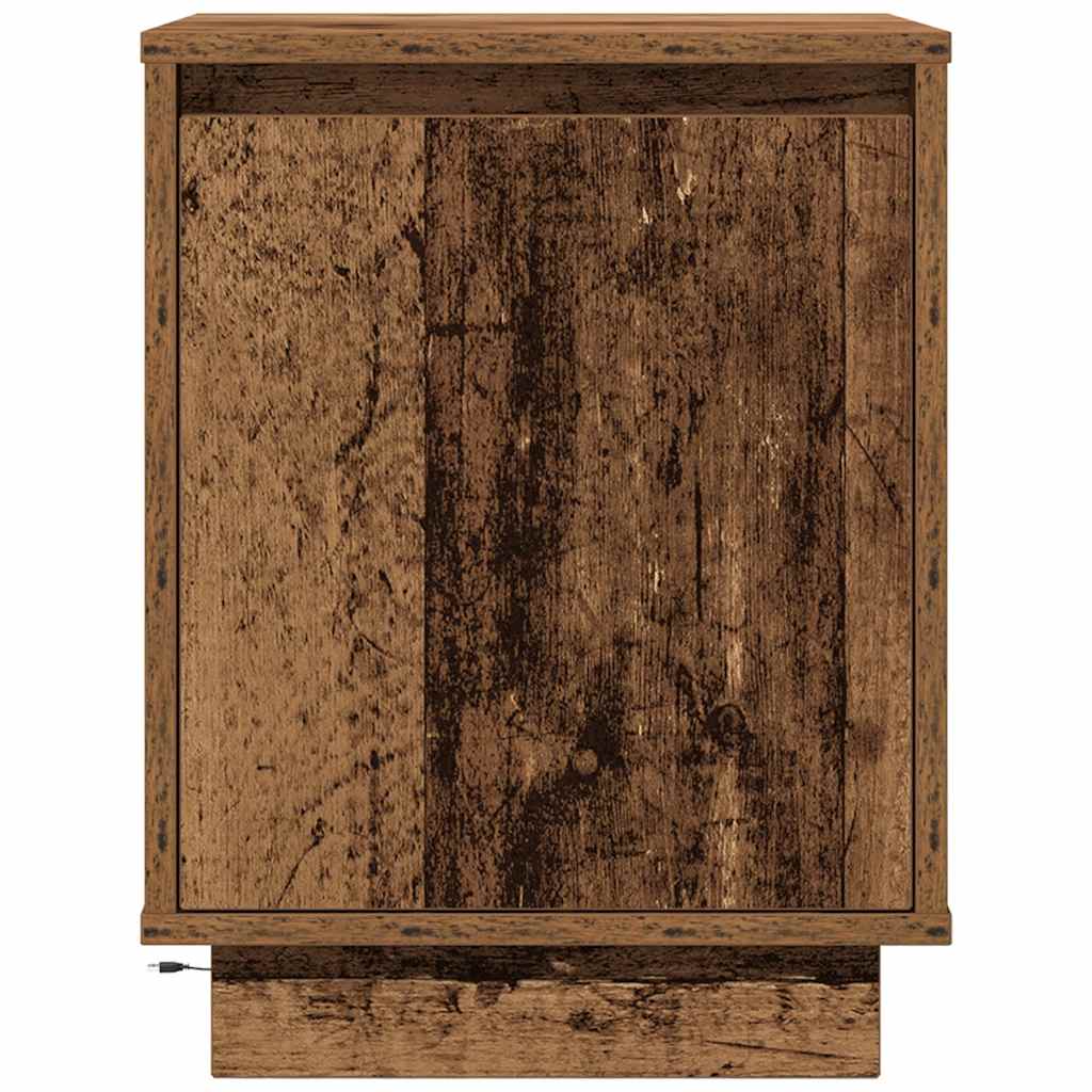 Nattskap Med Led-Lys 2 Stk Gammelt Tre 38X34X50 Cm