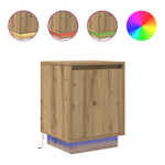 Nattbord Med Led 2 Stk Artisan Eik 38X34X50 Cm