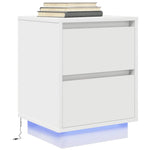 Nattskap Med Led-Lys 2 Stk Hvit 38X34X50 Cm