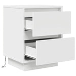 Nattskap Med Led-Lys 2 Stk Hvit 38X34X50 Cm