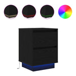 Nattskap Med Led-Lys Sort 38X34X50 Cm