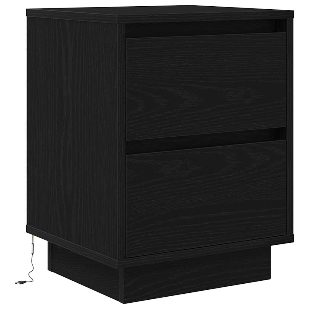 Nattskap Med Led-Lys Sort 38X34X50 Cm