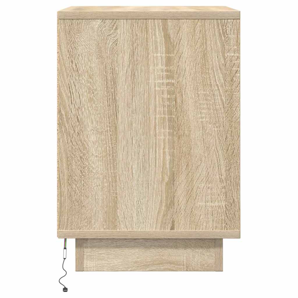 Nattbord Med Led Sonoma Eik 38X34X50 Cm