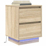 Nattbord Med Led Sonoma Eik 38X34X50 Cm
