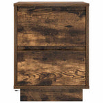 Nattskap Med Led-Lys 2 Stk Røkt Eik 38X34X50 Cm