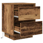 Nattskap Med Led-Lys 2 Stk Gammelt Tre 38X34X50 Cm