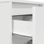 Nattbord Med Led-Lys Hvit 38X34X65 Cm