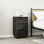 Nattbord Med Led-Lys Svart 38X34X65 Cm