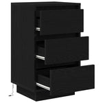 Nattbord Med Led-Lys Svart 38X34X65 Cm