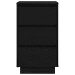 Nattbord Med Led-Lys Svart 38X34X65 Cm