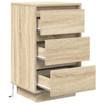 Nattbord Med Led-Lys Sonoma Eik 38X34X65 Cm