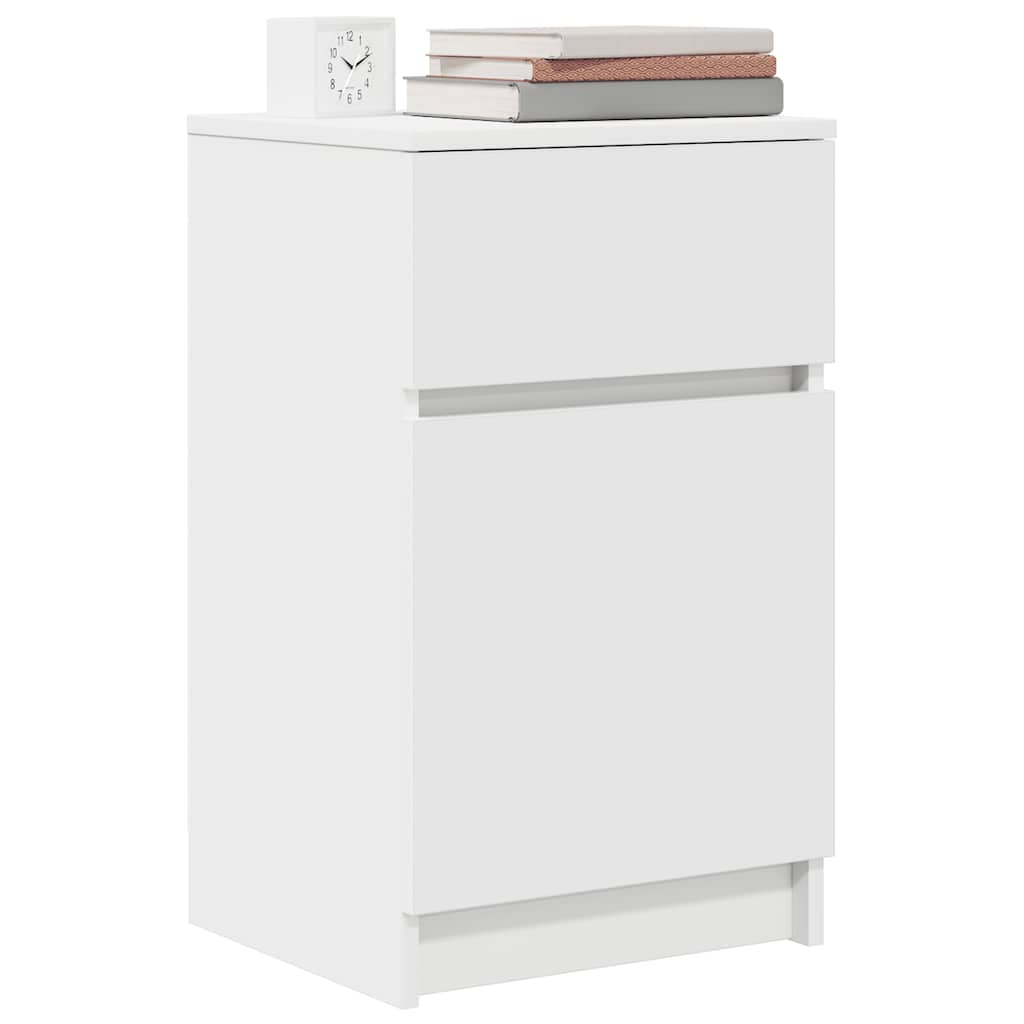 Nattbord 2 Stk Hvit 39X35X65 Cm Konstruert Tre
