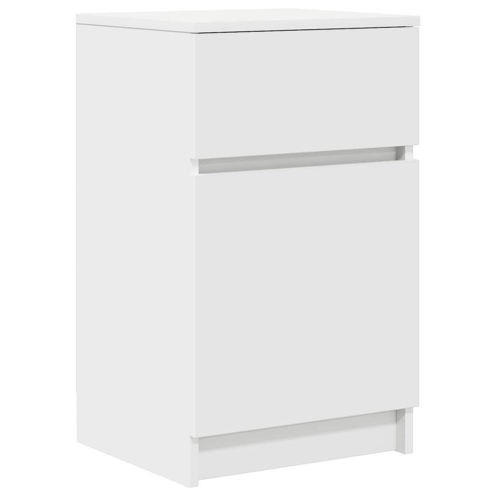 Nattbord 2 Stk Hvit 39X35X65 Cm Konstruert Tre