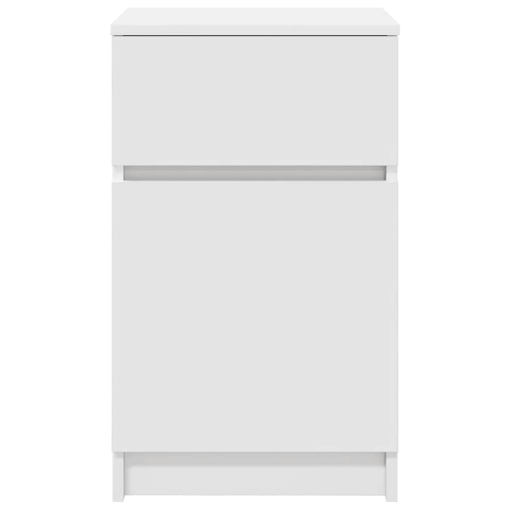 Nattbord 2 Stk Hvit 39X35X65 Cm Konstruert Tre