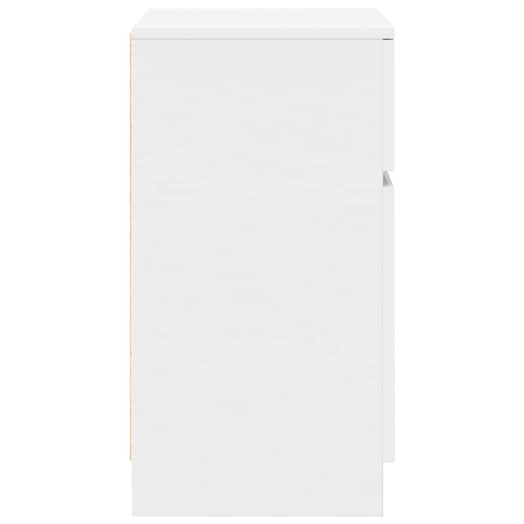 Nattbord 2 Stk Hvit 39X35X65 Cm Konstruert Tre