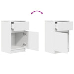 Nattbord 2 Stk Hvit 39X35X65 Cm Konstruert Tre