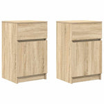 Nattbord 2 Stk Sonoma Eik 39X35X65 Cm Konstruert Tre