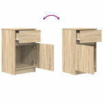 Nattbord 2 Stk Sonoma Eik 39X35X65 Cm Konstruert Tre