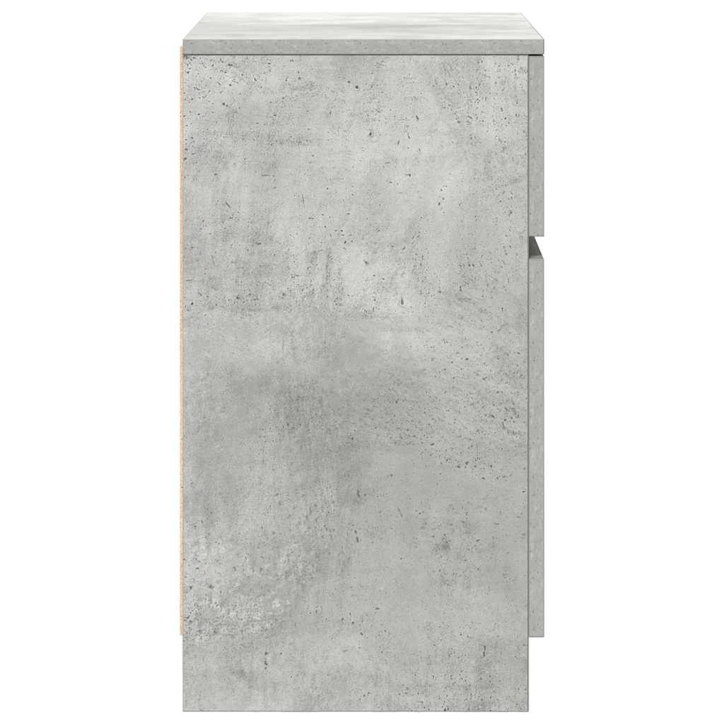 Nattbord 2 Stk Betonggrå 39X35X65 Cm Konstruert Tre