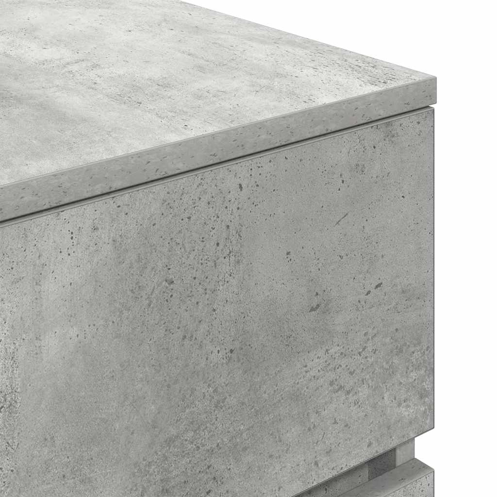 Nattbord 2 Stk Betonggrå 39X35X65 Cm Konstruert Tre