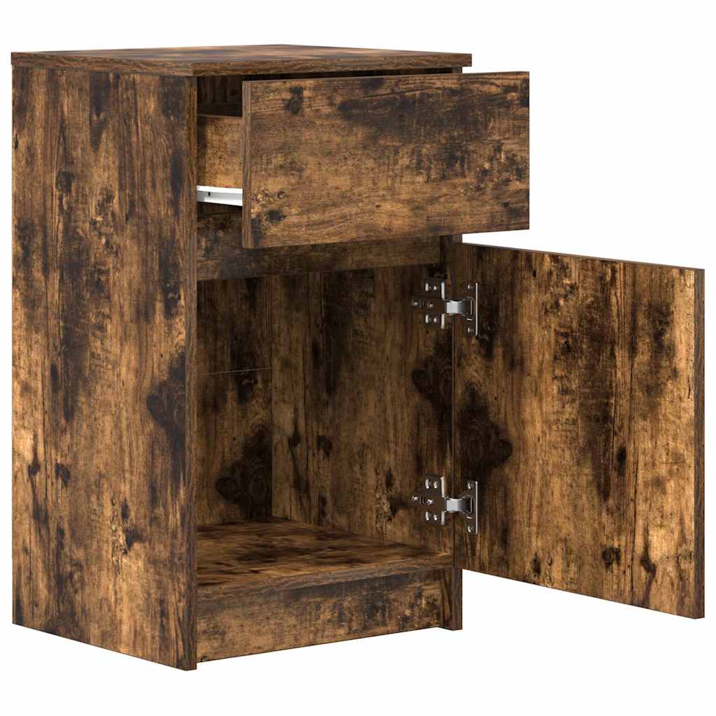 Nattbord 2 Stk Røkt Eik 39X35X65 Cm Konstruert Tre