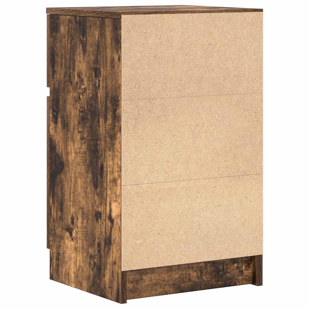 Nattbord 2 Stk Røkt Eik 39X35X65 Cm Konstruert Tre