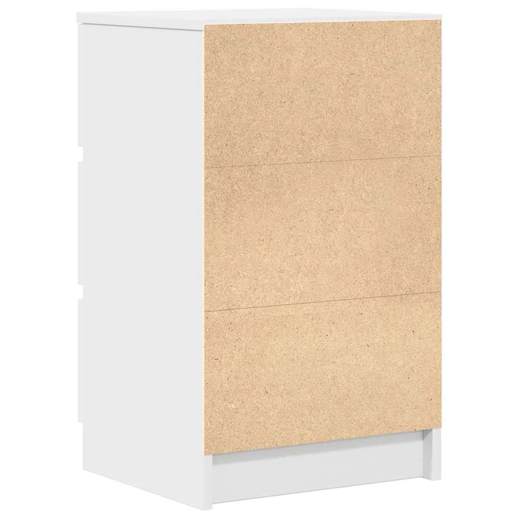 Nattskap Med 3 Skuffer Hvit 39X35X65 Cm