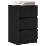 Nattskap Med 3 Skuffer 2 Stk Svart 39X35X65 Cm
