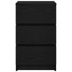 Nattskap Med 3 Skuffer 2 Stk Svart 39X35X65 Cm